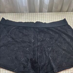 Juicy Couture Black Embossed Velour Shorts